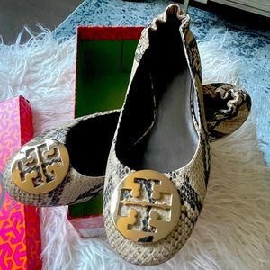 Tory Burch -Original Reva Ballet Flat Python Print